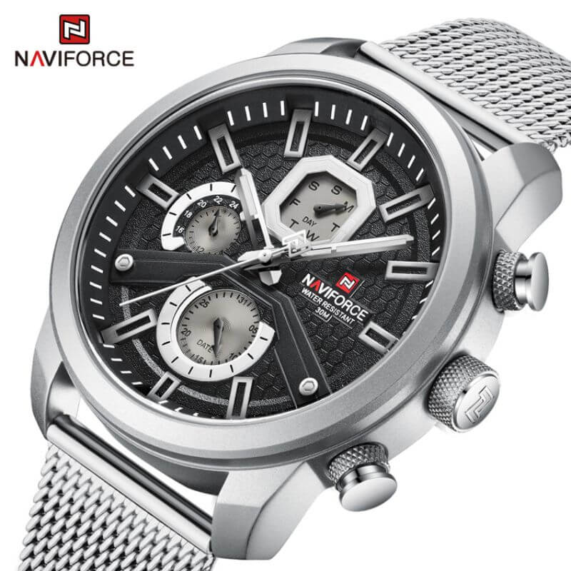 Buy NaviForce NF9211 - Black/Silver Watch Online at Best Price in Nepal ...